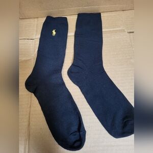Ralph Lauren Polo Navy Blue/Yellow Dress Socks Men Size 8-13